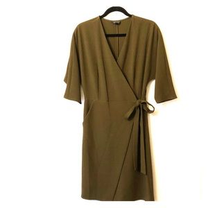 Topshop Olive Green Wrap Dress
